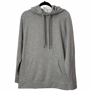 Atheleta Heather Gray Pullover Hoodie with Drawstring.